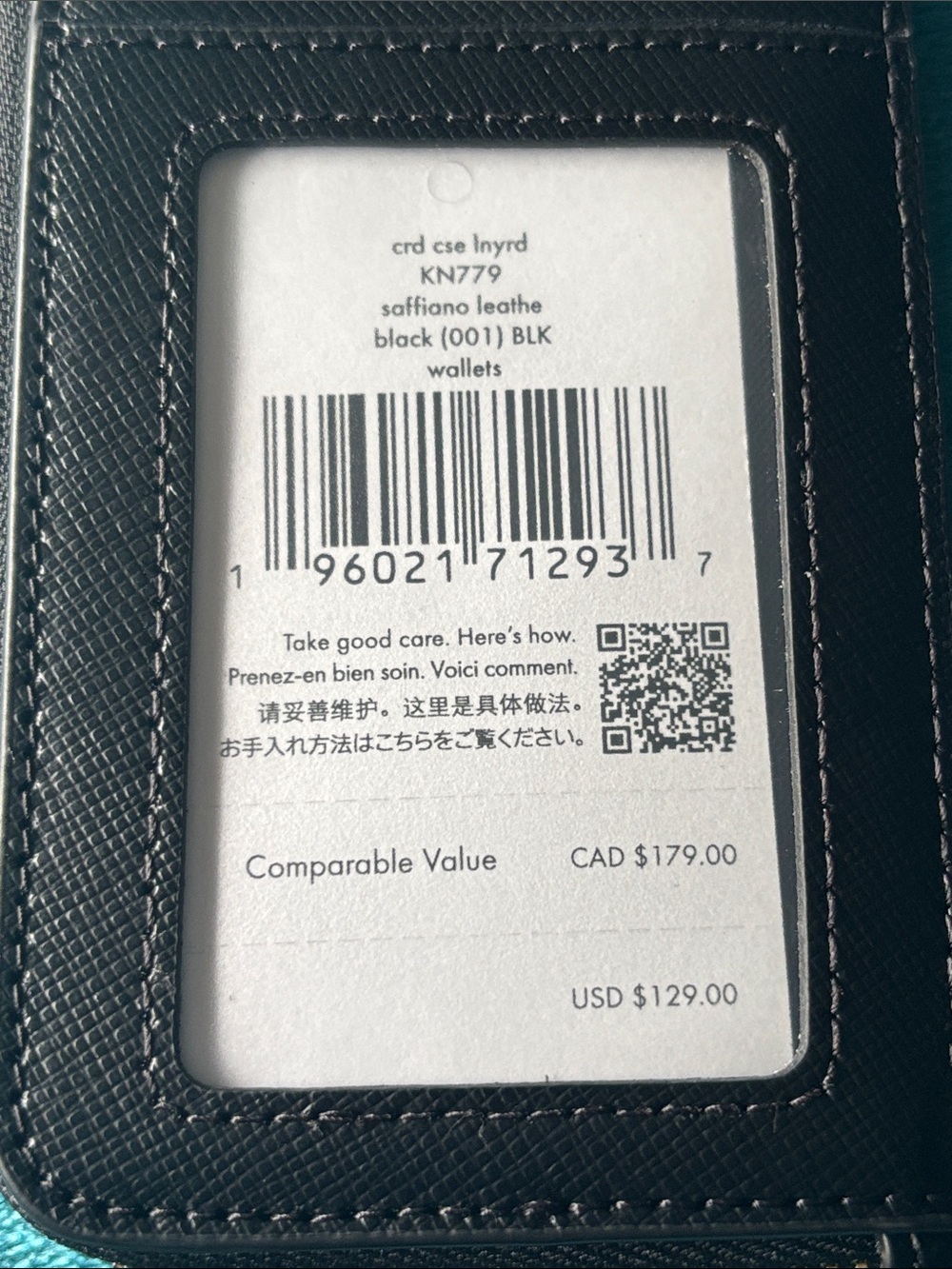 Kate Spade Saffiano Leather ID/Cash/Card Holder with Strap - Picture 3 of 12